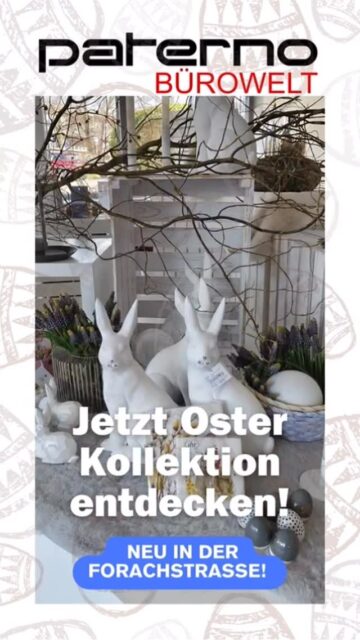 Schön bereit für Ostern? 🐣

Bei @paterno_buerowelt in der Forachstraße 39 findest du jede Menge Schönheiten, welche die richtige Stimmung in dein Zuhause bringen. ✨