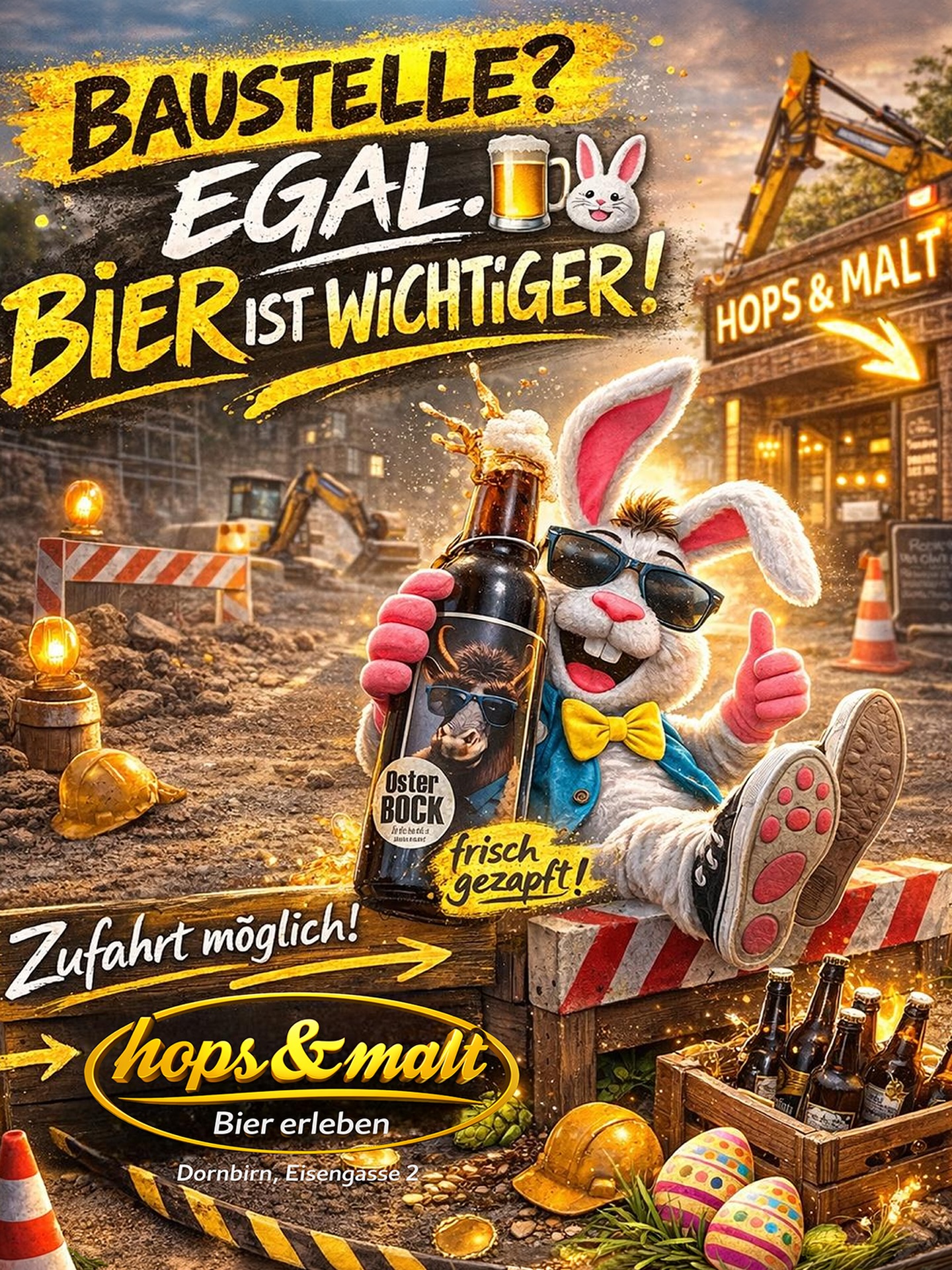 Zufahrt trotz Baustelle möglich 🚧➡️🍻
Bei @hopsandmalt erwarten euch weiterhin vielfältige Craftbiere – vorbeikommen lohnt sich! 🍻