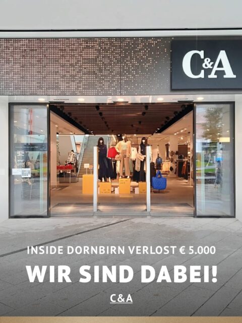 In Dornbirn einkaufen und gewinnen! Vom 18.09.–18.10.2026 geht’s bei Inside Dornbirn um fette 5.000 € in Gutscheinen!  So easy: In diesem Inside-Geschäft shoppen Gewinnspielkarte + QR-Code schnappen Scannen, registrieren & ab in den Lostopf!  Shoppen. QR-Code scannen. Gewinnen. Vielleicht geht der nächste Gutschein ja an DICH