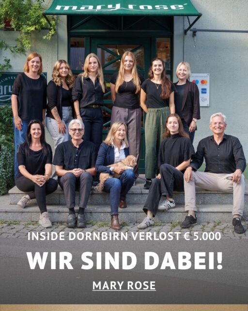 In Dornbirn einkaufen und gewinnen! Vom 18.09. – 18.10.2026 geht’s bei Inside Dornbirn um fette 5.000 € in Gutscheinen!
So easy:
In diesem Inside-Geschäft shoppen
Gewinnspielkarte + QR-Code schnappen
Scannen, registrieren & ab in den Lostopf!
Shoppen. QR-Code scannen. Gewinnen.
Vielleicht geht der nächste Gutschein ja an DICH.
